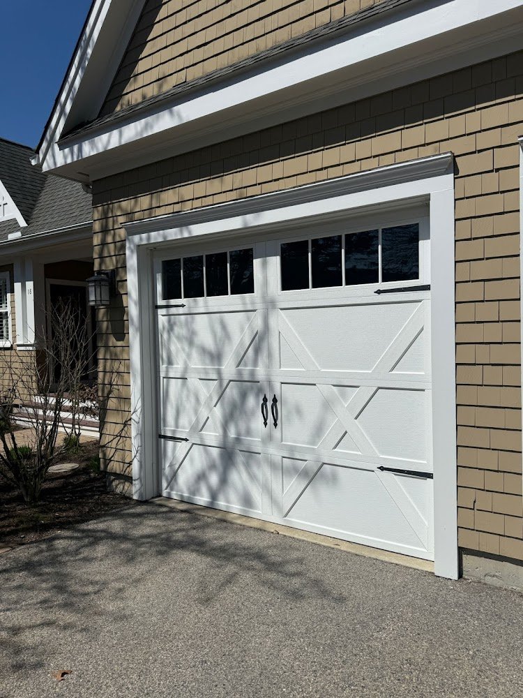 Completed garage door installation on a home in the Burlington area